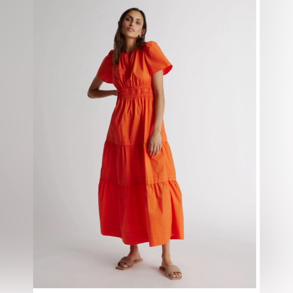 Quince 100% Organic Cotton Tiered Maxi Dress.